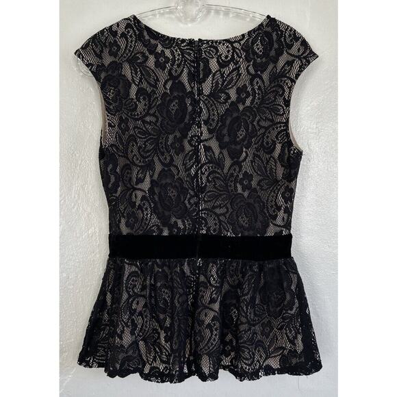 Mi Ami Lace Cami Top Black Velvet Bow Womens Small - Picture 3 of 8